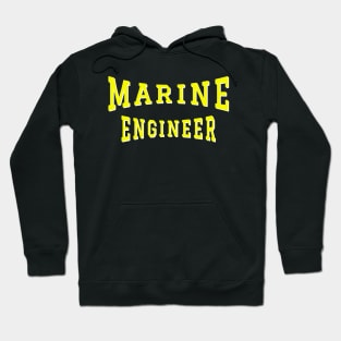 Marine Engineer in Yellow Color Text Hoodie